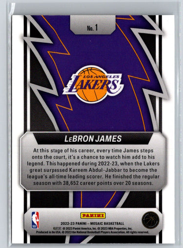 2022-23 Panini Mosaic #1 LeBron James Thunder Road Mosaic L33