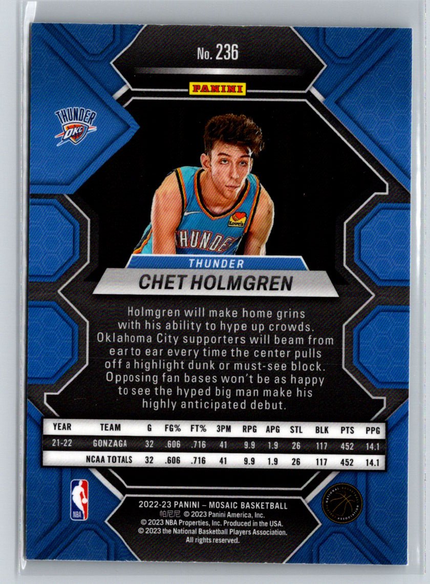 2022-23 Panini Mosaic #236 Chet Holmgren L33