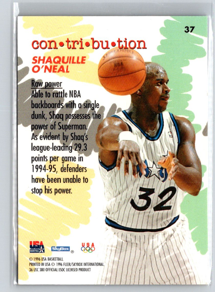 1996 SkyBox USA #37 Shaquille O'Neal L34