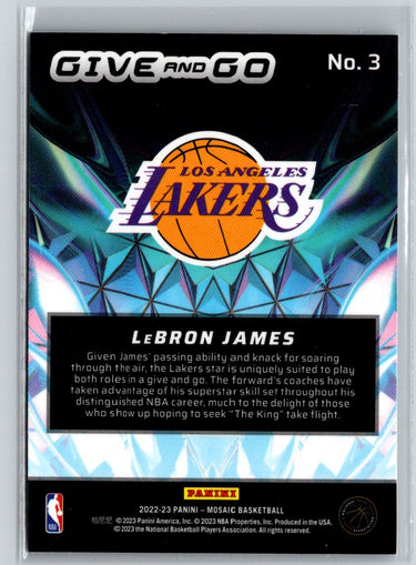 2022-23 Panini Mosaic #3 LeBron James Give and Go L34