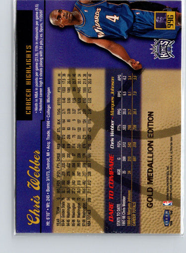 1998-99 Ultra #99G Chris Webber Gold Medallion L35