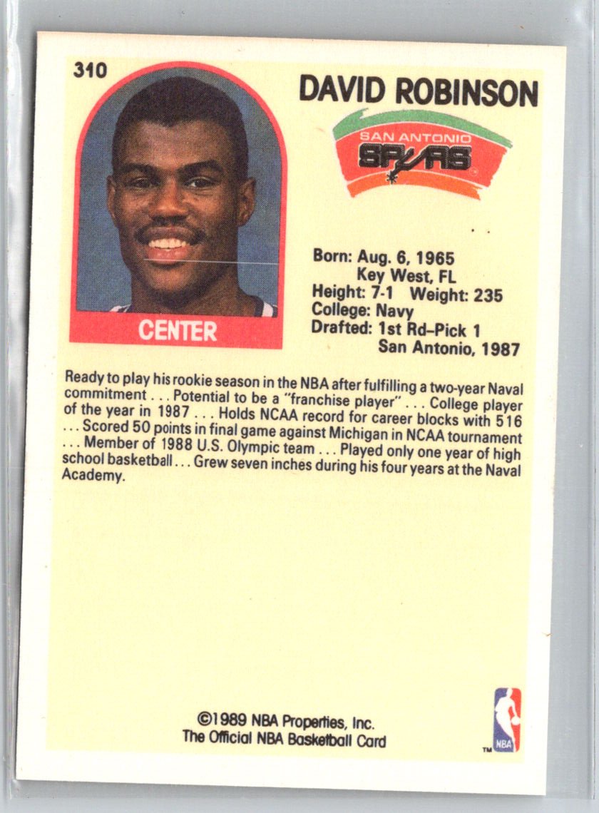 1989-90 Hoops #310 David Robinson L35