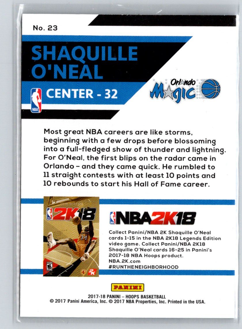 2017-18 Hoops #23 Shaquille O'Neal Shaquille O'Neal NBA2K18 L35