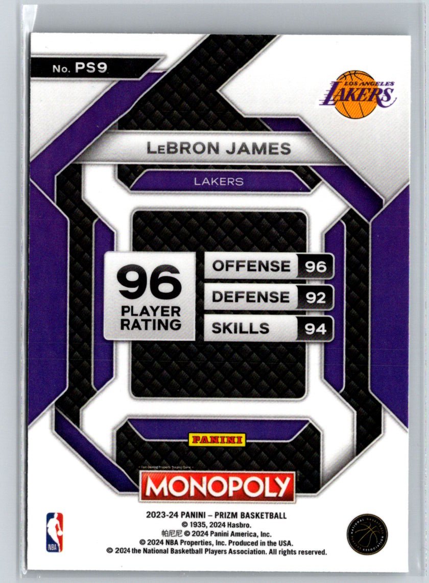 2023-24 Panini Prizm Monopoly #PS9 LeBron James All-Star L35