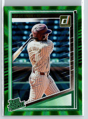2025 Donruss #148 Leo De Vries Green Laser L36