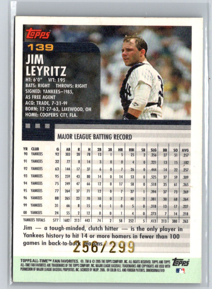 2005 Topps All-Time Fan Favorites #139 Jim Leyritz Refractors #/299 L36