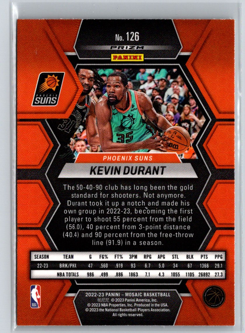2022-23 Panini Mosaic #126 Kevin Durant Silver L37