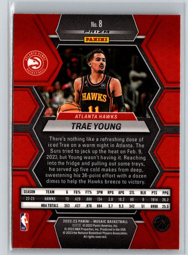 2022-23 Panini Mosaic #8 Trae Young Reactive Yellow L37