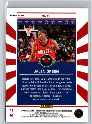 2021-22 Panini Chronicles #647 Jalen Green Silver L38