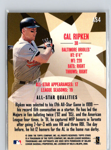 2000 Topps Stars #AS4 Cal Ripken All-Star Authority L38