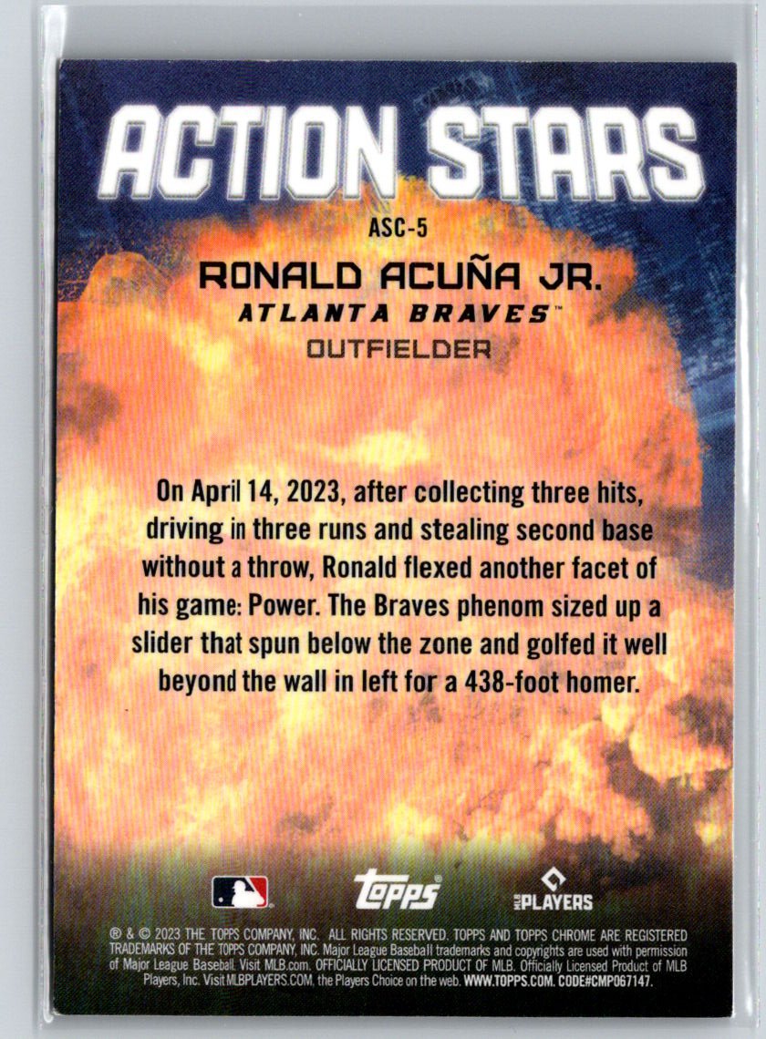 2023 Topps Chrome Update #ASC-5 Ronald Acuña Jr. Action Stars L39