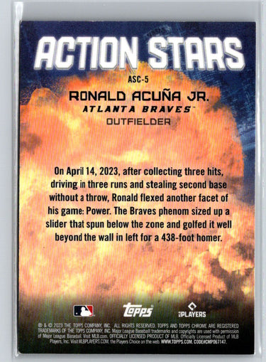 2023 Topps Chrome Update #ASC-5 Ronald Acuña Jr. Action Stars L39