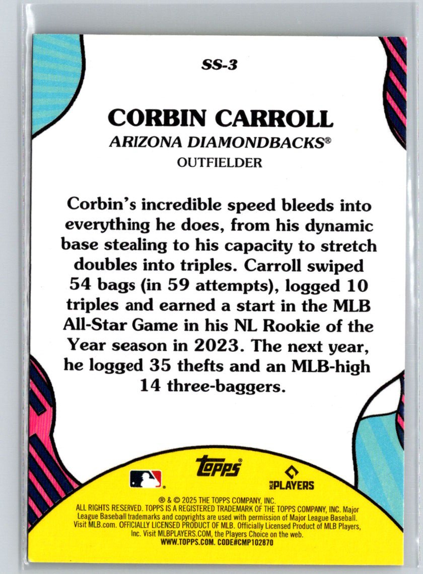 2025 Topps #SS-3 Corbin Carroll Summer Superstars L39