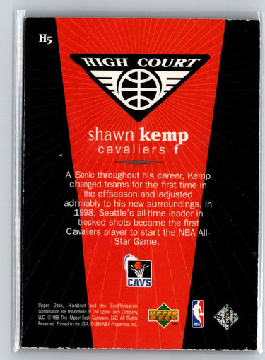 1998 Upper Deck Hardcourt #H5 Shawn Kemp High Court #/1300 L39
