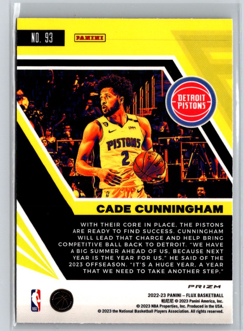 2022-23 Panini Flux #93 Cade Cunningham Silver L40