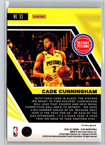 2022-23 Panini Flux #93 Cade Cunningham Silver L40