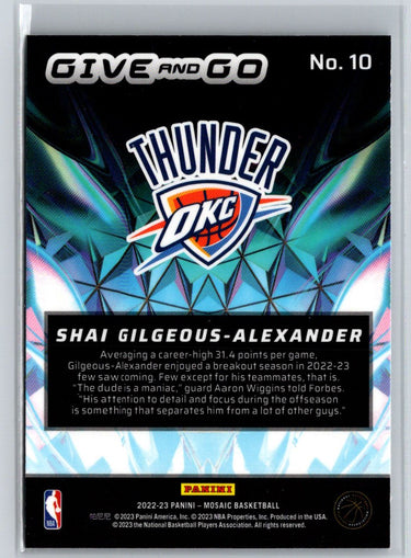 2022-23 Panini Mosaic #10 Shai Gilgeous-Alexander Give and Go L40