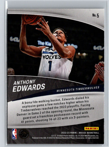 2022-23 Panini Mosaic #5 Anthony Edwards Elevate L40
