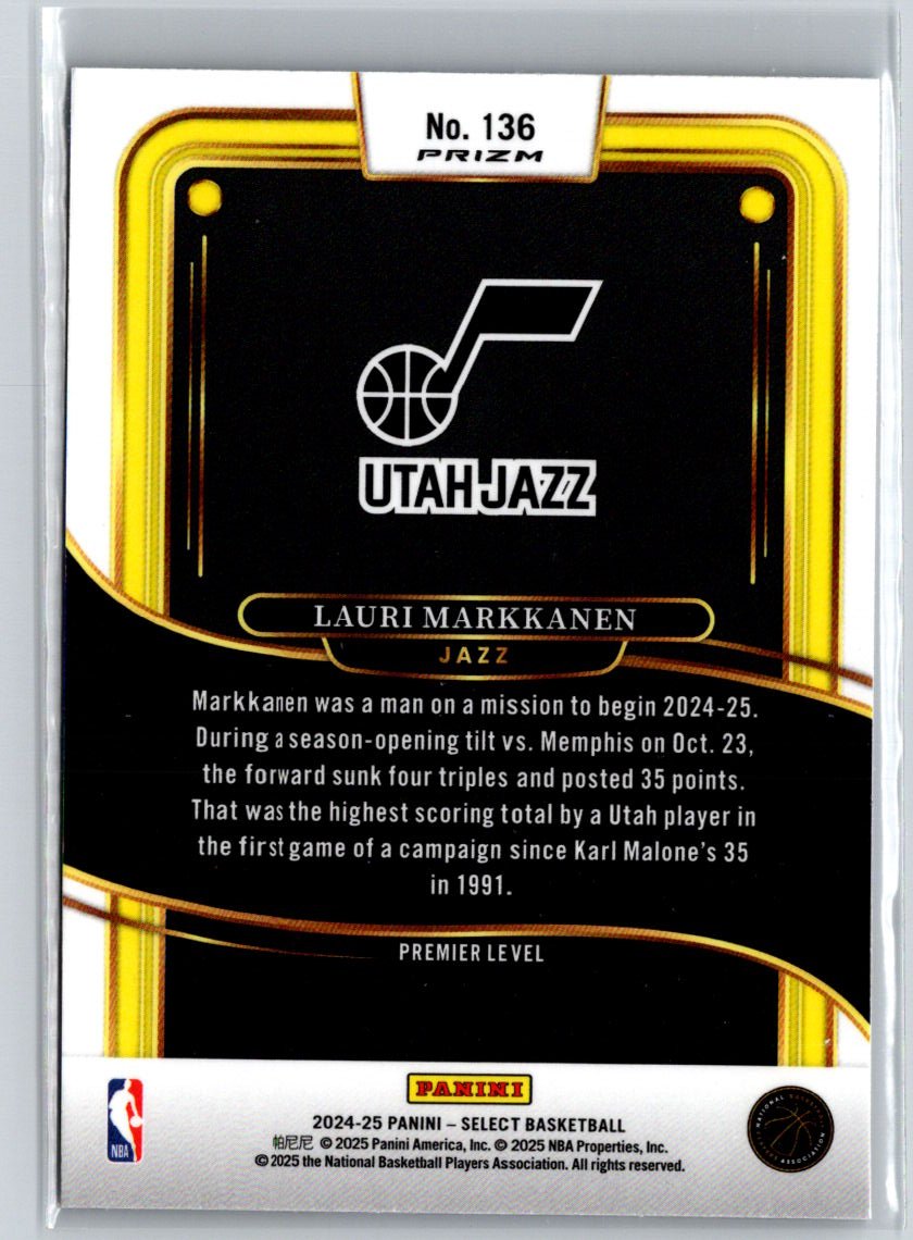 2024-25 Panini Select #136 Lauri Markkanen Blue Prizm L41