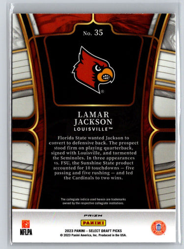 2023 Panini Select Draft Picks #35 Lamar Jackson Red Lazer Prizm L42
