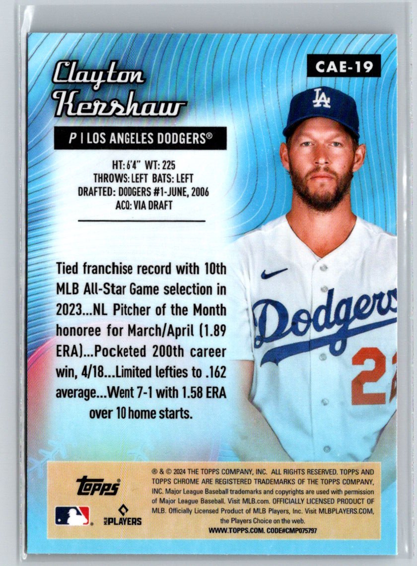 2024 Topps Chrome Logofractor Edition Clayton Kershaw All Etch L42