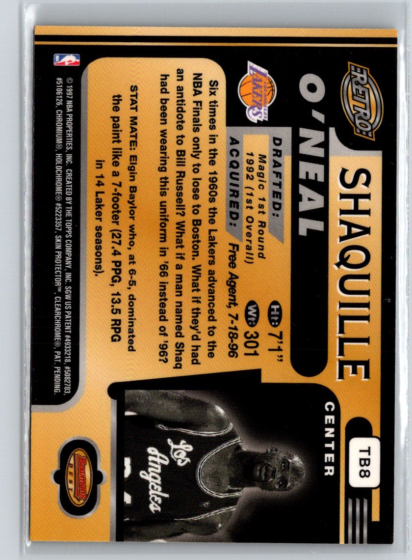 1996-97 Bowman's Best #TB8 Shaquille O'Neal L43