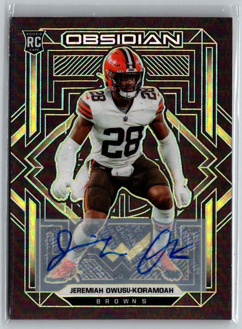 2021 Panini Obsidian #183 Jeremiah Owusu-Koramoah RC Auto Electric Etch #/25 L44