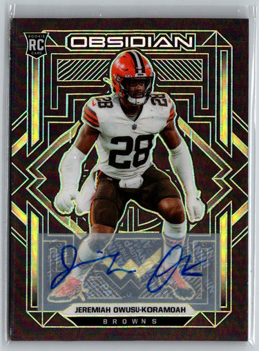 2021 Panini Obsidian #183 Jeremiah Owusu-Koramoah RC Auto Electric Etch #/25 L44