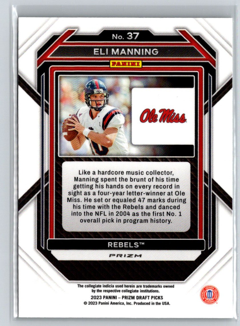 2023 Panini Prizm Draft Picks #37 Eli Manning Prizms Green L45