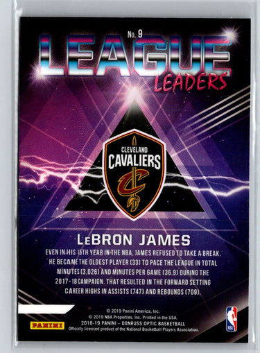 2018-19 Donruss Optic #9 LeBron James League Leaders L45