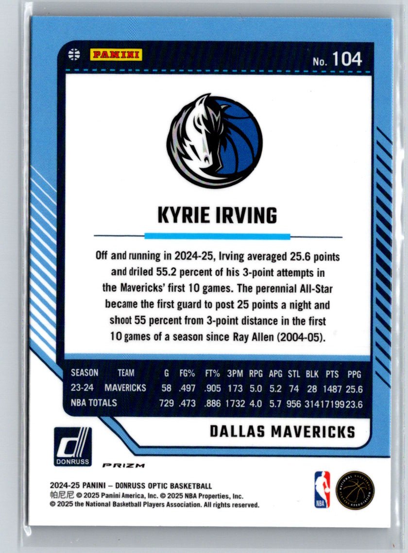 2024-25 Donruss Optic #104 Kyrie Irving Blue Velocity L46