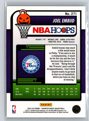 2023-24 Hoops Haunted Hoops #271 Joel Embiid Holo Webs L46