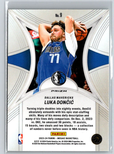 2023-24 Panini Mosaic #9 Luka Doncic Epic Performers Mosaic Green L46