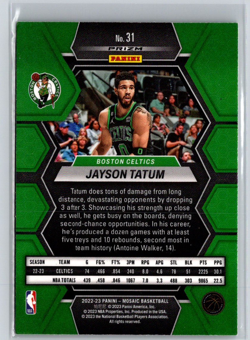 2022-23 Panini Mosaic #31 Jayson Tatum Green L47
