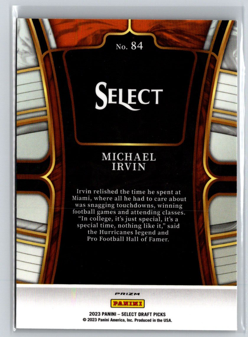 2023 Panini Select Draft Picks #84 Michael Irvin Gold Lazer Prizm L47