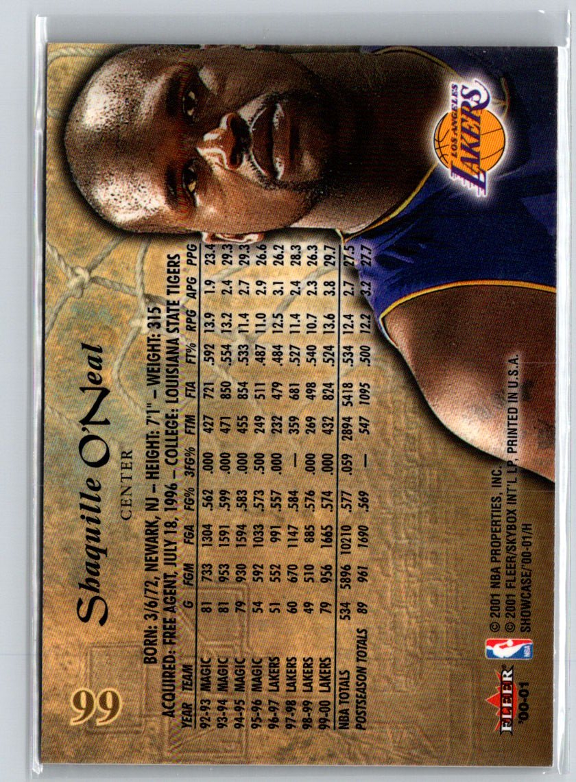 2000-01 Fleer Showcase #66 Shaquille O'Neal L47