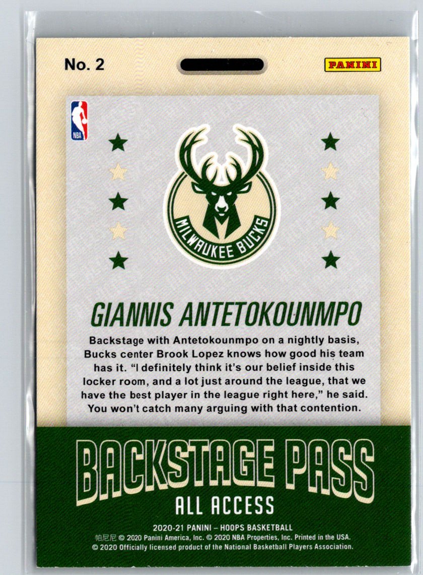 2020-21 Hoops #2 Giannis Antetokounmpo Backstage Pass L47
