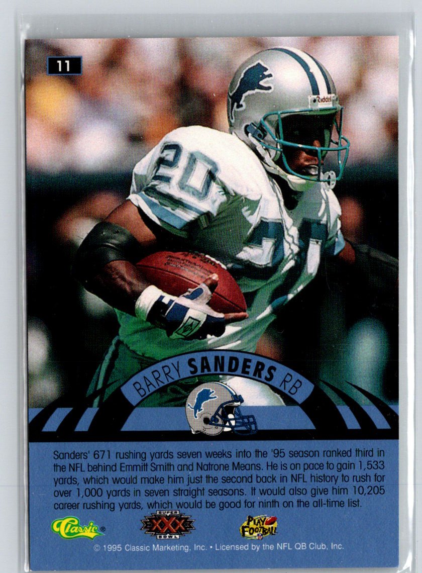 1996 Classic NFL Experience #11 Barry Sanders Printer's Proofs L47