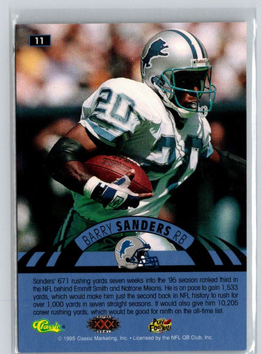 1996 Classic NFL Experience #11 Barry Sanders Printer's Proofs L47