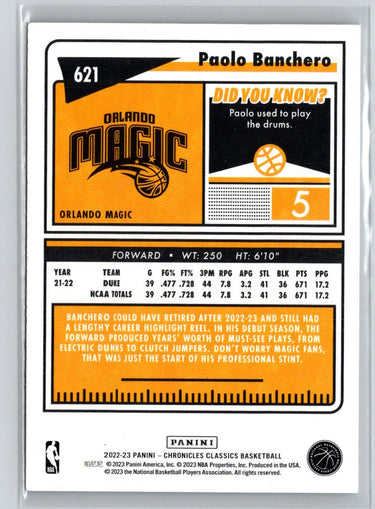 2022-23 Panini Chronicles #621 Paolo Banchero L48