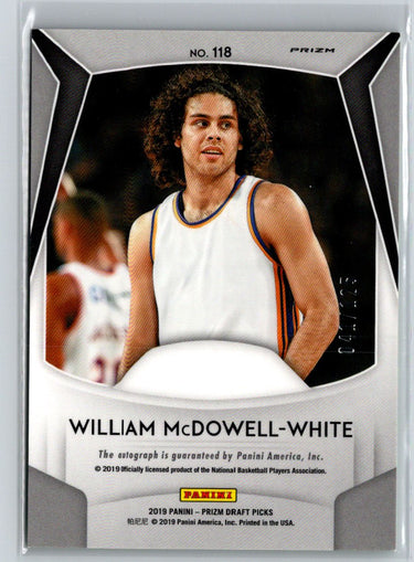 2019 Panini Prizm Draft PicksWilliam McDowell-White Autographs Green L48