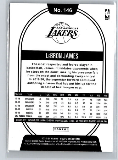 2020-21 Hoops #146 LeBron James L48