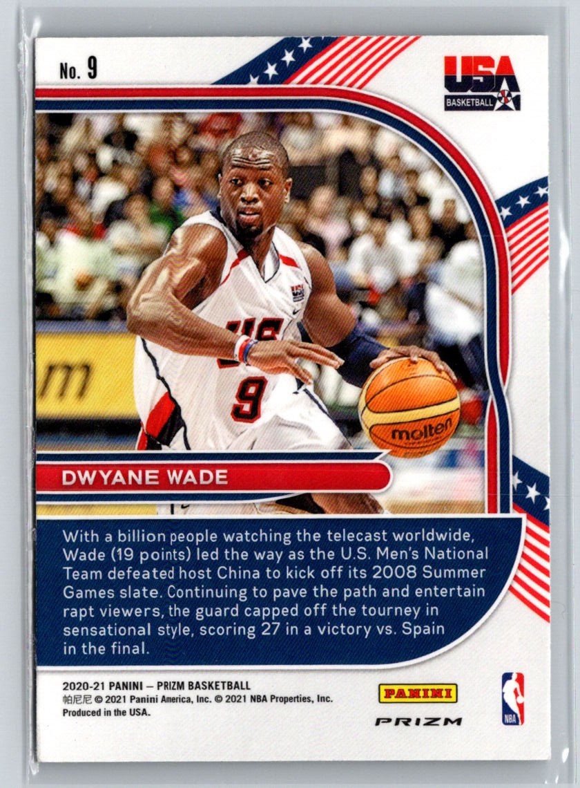 2020-21 Panini Prizm #9 Dwyane Wade USA Basketball Prizms Silver L48