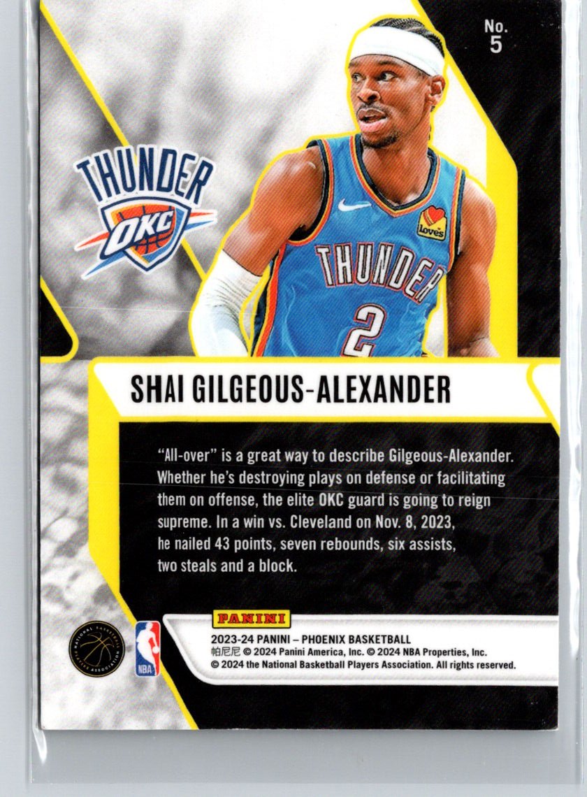 2023-24 Panini Phoenix #5 Shai Gilgeous-Alexander Fade To Black L48