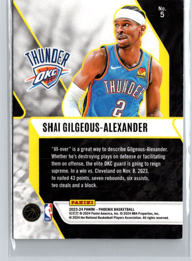 2023-24 Panini Phoenix #5 Shai Gilgeous-Alexander Fade To Black L48