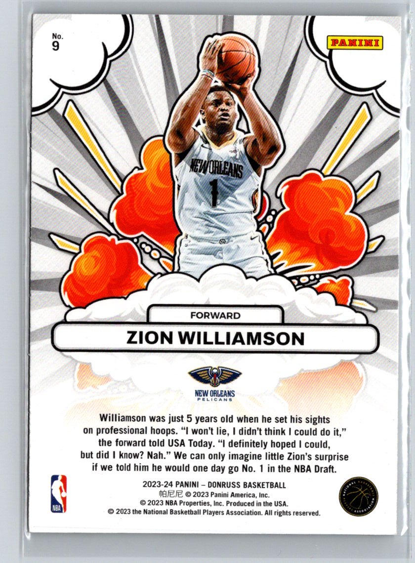 2023-24 Donruss #9 Zion Williamson Bomb Squad L48