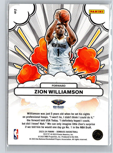 2023-24 Donruss #9 Zion Williamson Bomb Squad L48
