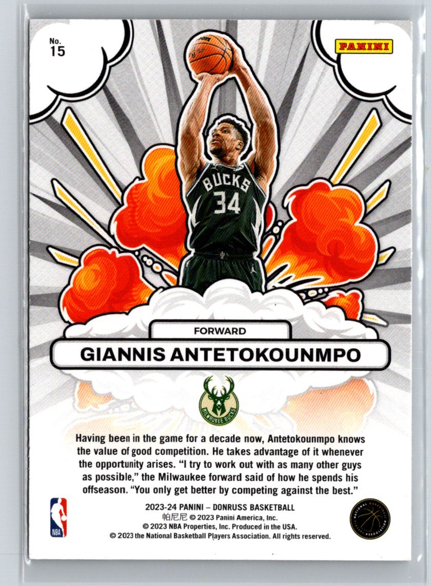 2023-24 Donruss #15 Giannis Antetokounmpo Bomb Squad L48