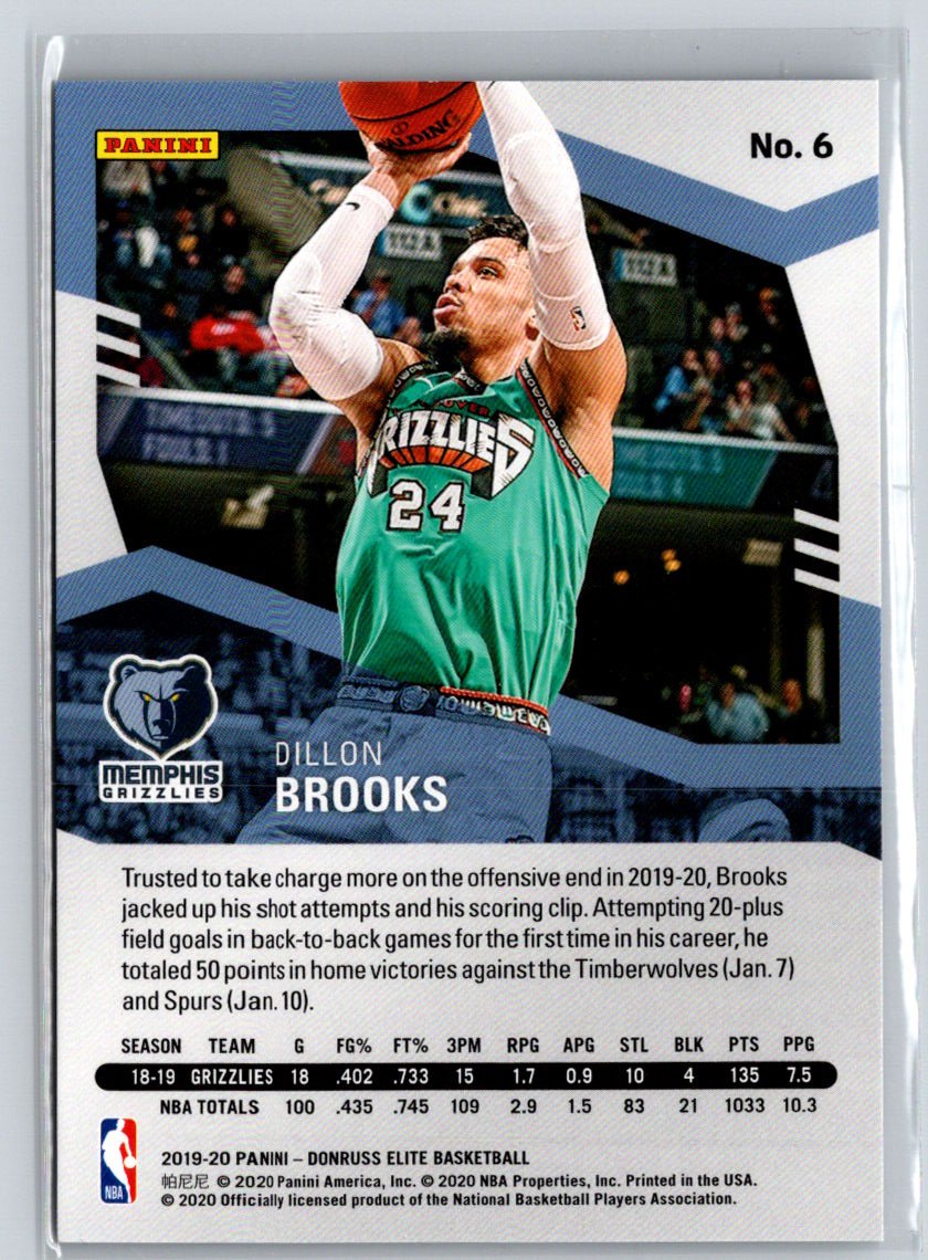 2019-20 Donruss Elite #6 Dillon Brooks Blue #/99 L49