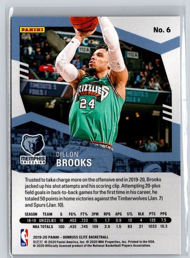 2019-20 Donruss Elite #6 Dillon Brooks Blue #/99 L49